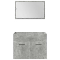 vidaXL Set Mobili da Bagno 5 pz Grigio Cemento in Legno Multistrato