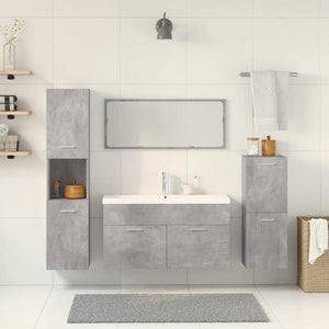 Set Mobili da Bagno 5 pz Grigio Cemento in Legno Multistrato 3324897