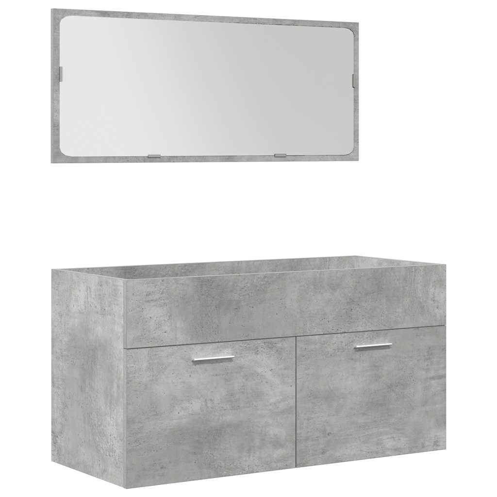 Set Mobili da Bagno 5 pz Grigio Cemento in Legno Multistrato 3324897