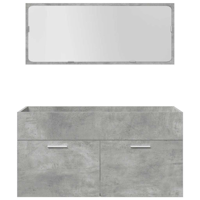 vidaXL Set Mobili da Bagno 5 pz Grigio Cemento in Legno Multistrato