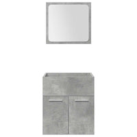 Set Mobili da Bagno 4 pz Grigio Cemento in Legno Multistrato 3324898