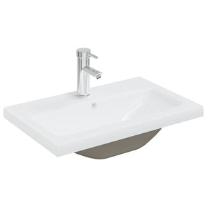 Set Mobili da Bagno 4 pz Grigio Cemento in Legno Multistrato