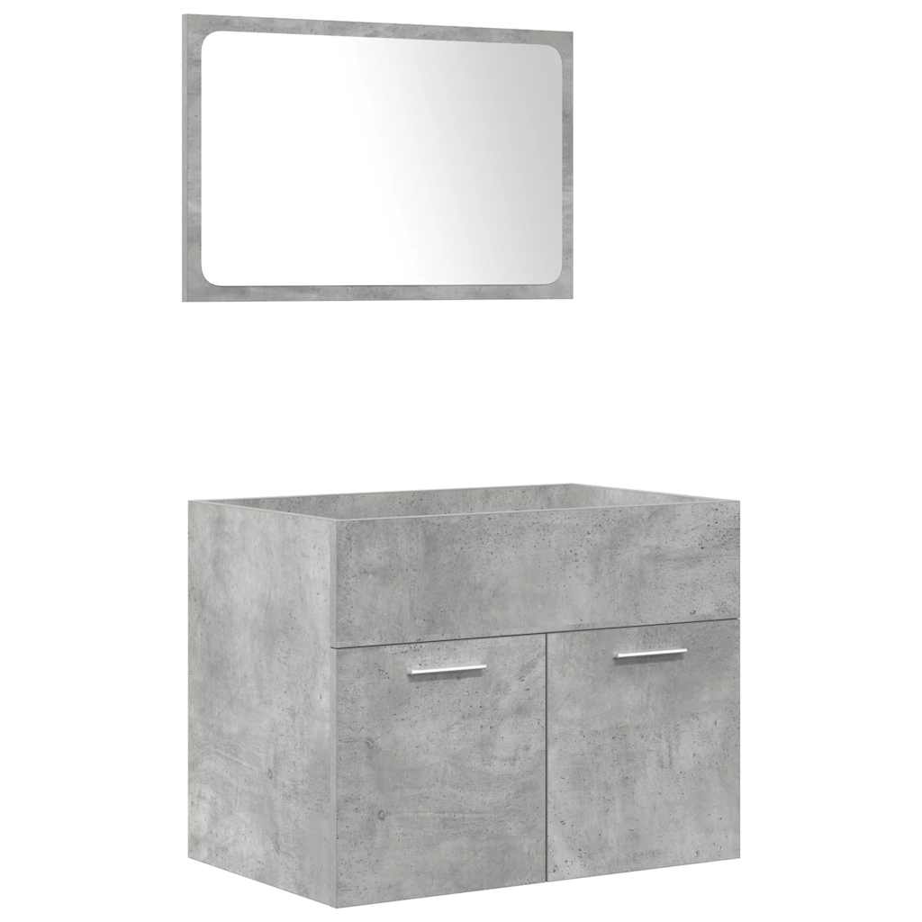 Set Mobili da Bagno 4 pz Grigio Cemento in Legno Multistrato 3324899