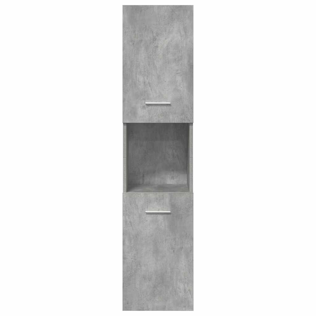 Set Mobili da Bagno 4 pz Grigio Cemento in Legno Multistrato