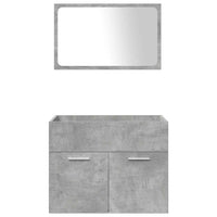 Set Mobili da Bagno 4 pz Grigio Cemento in Legno Multistrato 3324899
