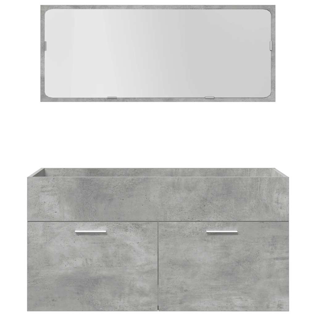Set Mobili da Bagno 4 pz Grigio Cemento in Legno Multistrato 3324900