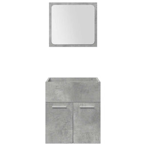 Set Mobili da Bagno 4 pz Grigio Cemento in Legno Multistrato 3324901