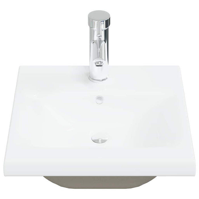 Set Mobili da Bagno 4 pz Grigio Cemento in Legno Multistrato