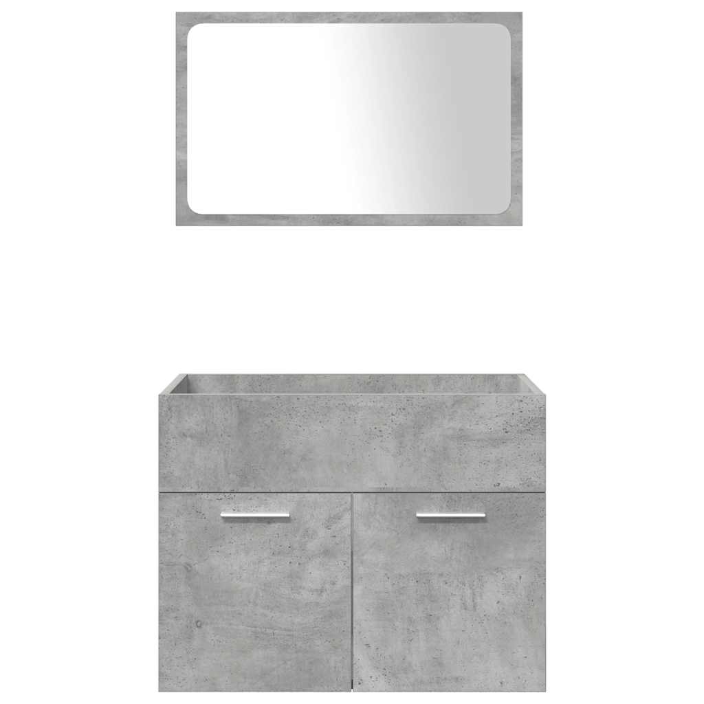 Set Mobili da Bagno 4 pz Grigio Cemento in Legno Multistrato 3324902