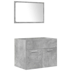 Set Mobili da Bagno 4 pz Grigio Cemento in Legno Multistrato 3324902