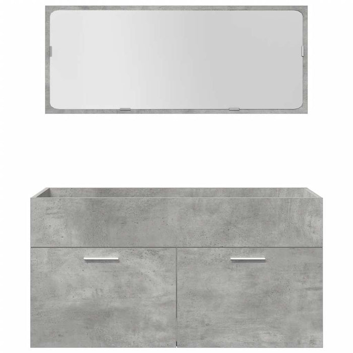 Set Mobili da Bagno 4 pz Grigio Cemento in Legno Multistrato 3324903