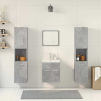 Set Mobili da Bagno 5 pz Grigio Cemento in Legno Multistrato 3324904
