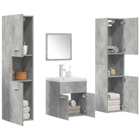 vidaXL Set Mobili da Bagno 5 pz Grigio Cemento in Legno Multistrato