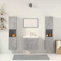Set Mobili da Bagno 5 pz Grigio Cemento in Legno Multistrato 3324905