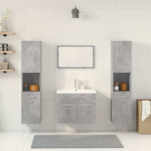 vidaXL Set Mobili da Bagno 5 pz Grigio Cemento in Legno Multistrato