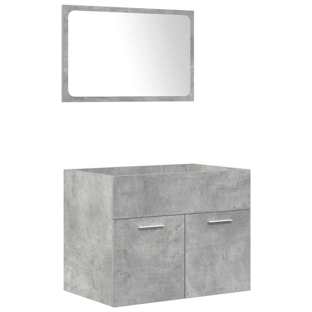 Set Mobili da Bagno 5 pz Grigio Cemento in Legno Multistrato 3324905