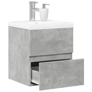 vidaXL Set Mobili da Bagno 2 pz Grigio Cemento in Legno Multistrato