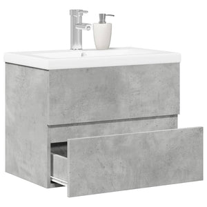 Set Mobili da Bagno 2 pz Grigio Cemento in Legno Multistrato 3324908