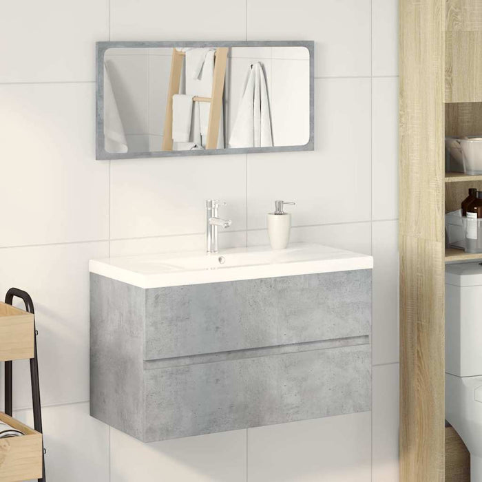 Set Mobili da Bagno 3 pz Grigio Cemento in Legno Multistrato 3324912