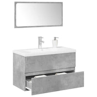 Set Mobili da Bagno 3 pz Grigio Cemento in Legno Multistrato 3324912
