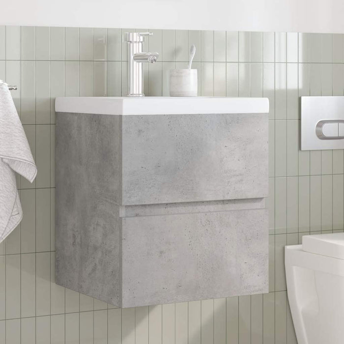 vidaXL Set Mobili da Bagno 2 pz Grigio Cemento in Legno Multistrato