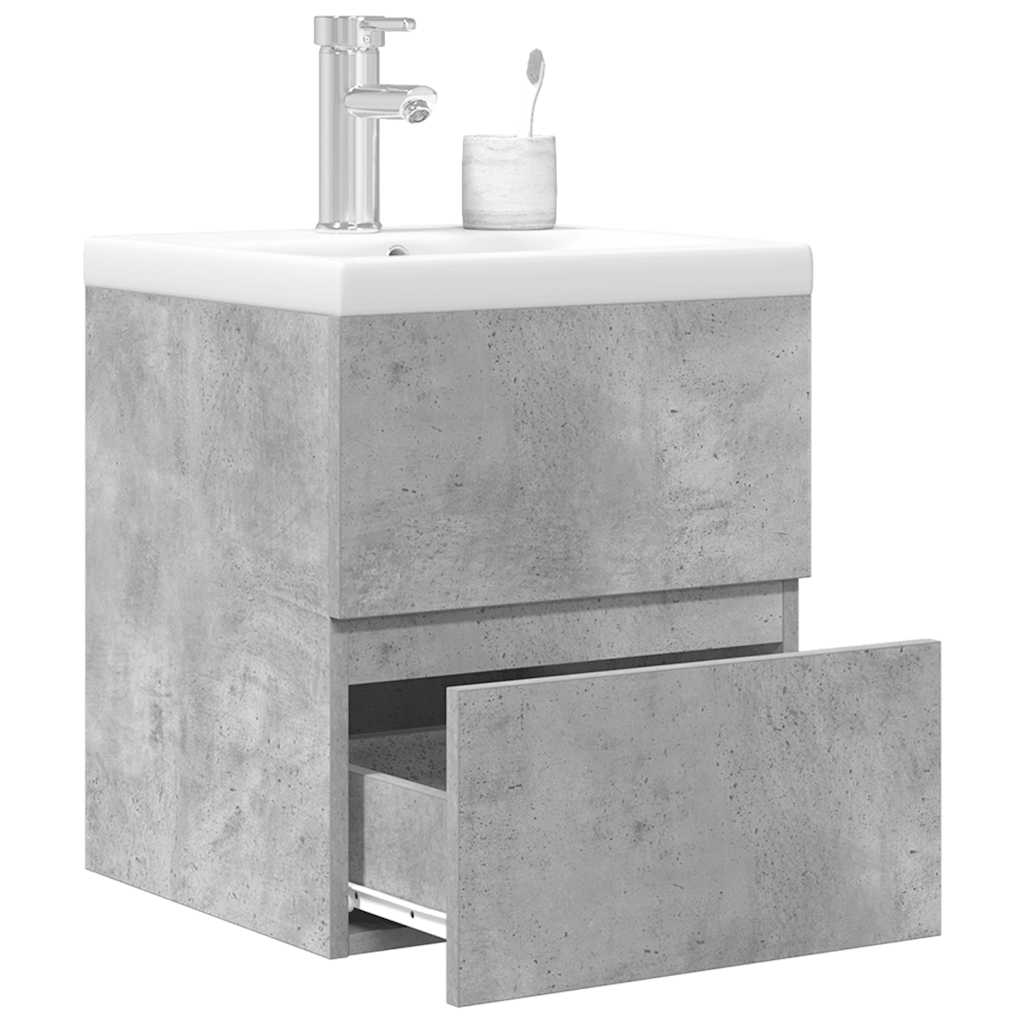 Set Mobili da Bagno 2 pz Grigio Cemento in Legno Multistrato 3324913