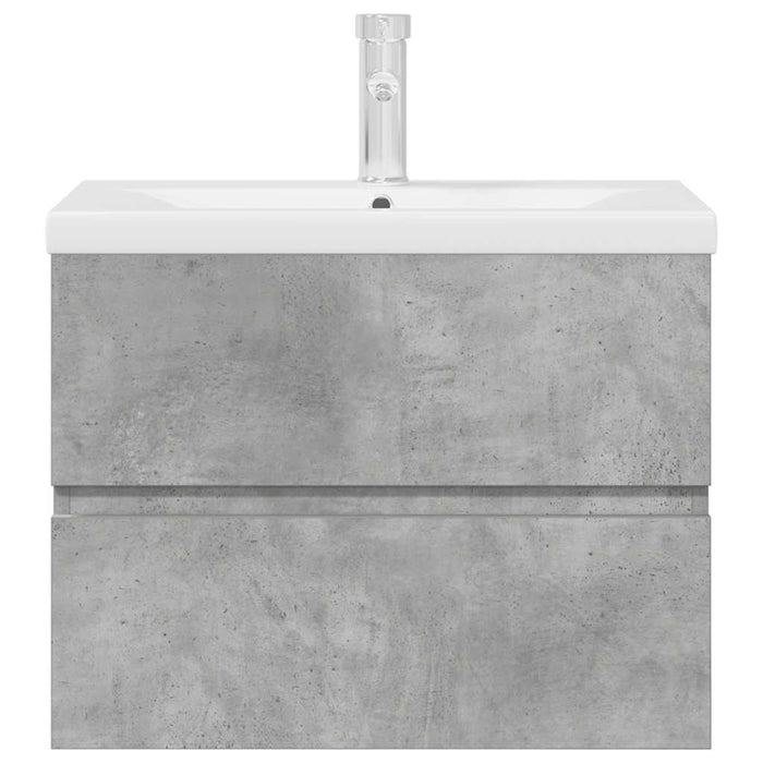 Set Mobili da Bagno 2 pz Grigio Cemento in Legno Multistrato 3324914