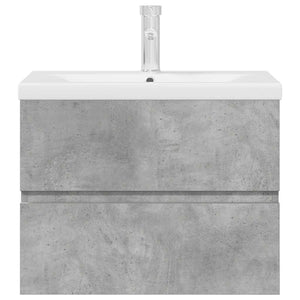 Set Mobili da Bagno 2 pz Grigio Cemento in Legno Multistrato