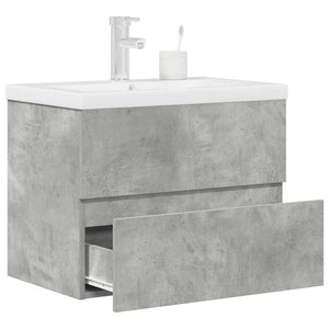 Set Mobili da Bagno 2 pz Grigio Cemento in Legno Multistrato 3324914