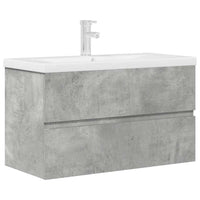 Set Mobili da Bagno 2 pz Grigio Cemento in Legno Multistrato 3324915
