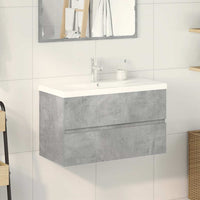 Set Mobili da Bagno 2 pz Grigio Cemento in Legno Multistrato 3324915