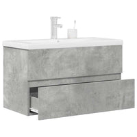Set Mobili da Bagno 2 pz Grigio Cemento in Legno Multistrato 3324915