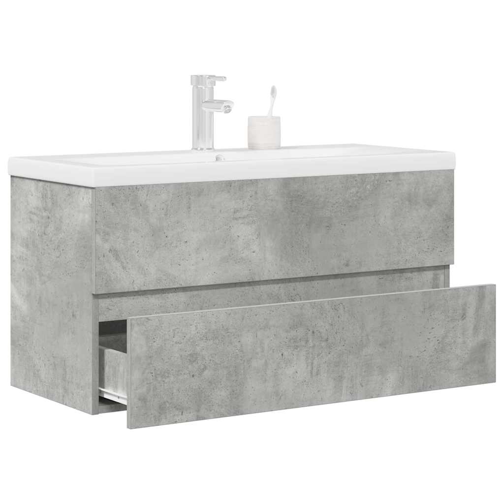 Set Mobili da Bagno 2 pz Grigio Cemento in Legno Multistrato 3324916