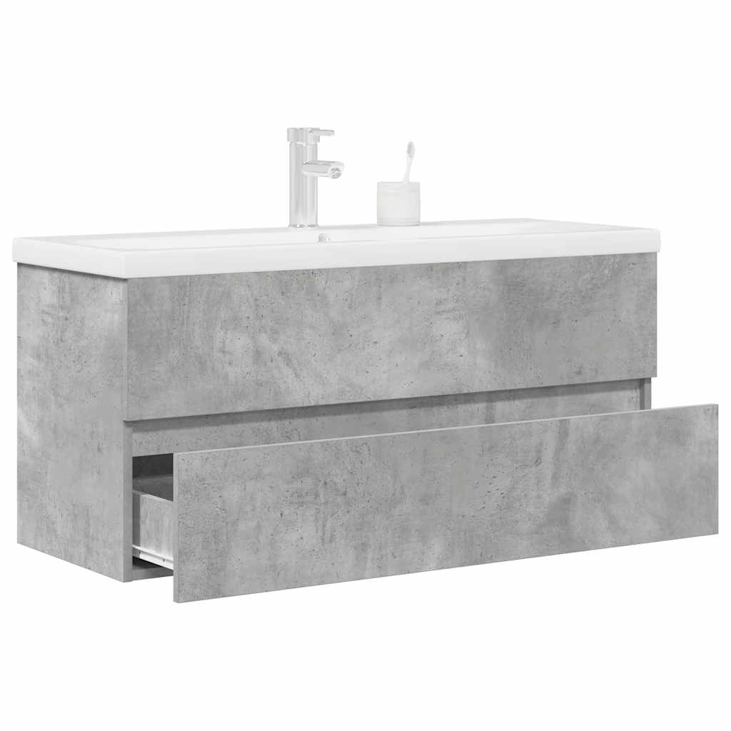Set Mobili da Bagno 2 pz Grigio Cemento in Legno Multistrato 3324917