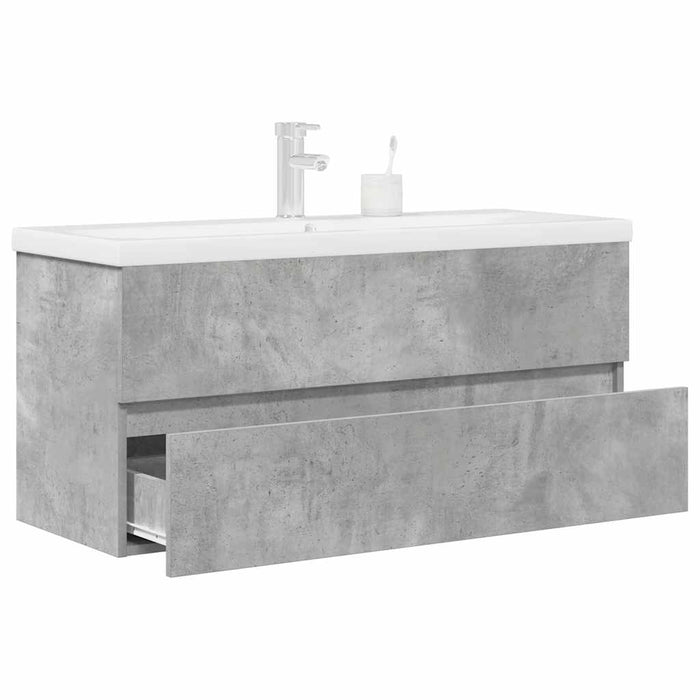 Set Mobili da Bagno 2 pz Grigio Cemento in Legno Multistrato 3324917