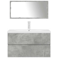 Set Mobili da Bagno 3 pz Grigio Cemento in Legno Multistrato 3324918