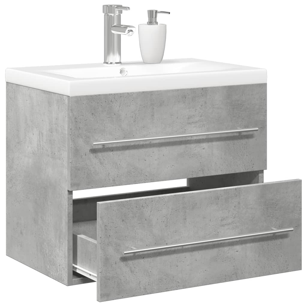Set Mobili da Bagno 2 pz Grigio Cemento in Legno Multistrato 3324920