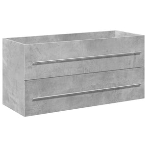 Set Mobili da Bagno 2 pz Grigio Cemento in Legno Multistrato