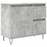 Set Mobili da Bagno 3 pz Grigio Cemento in Legno Multistrato 3324956