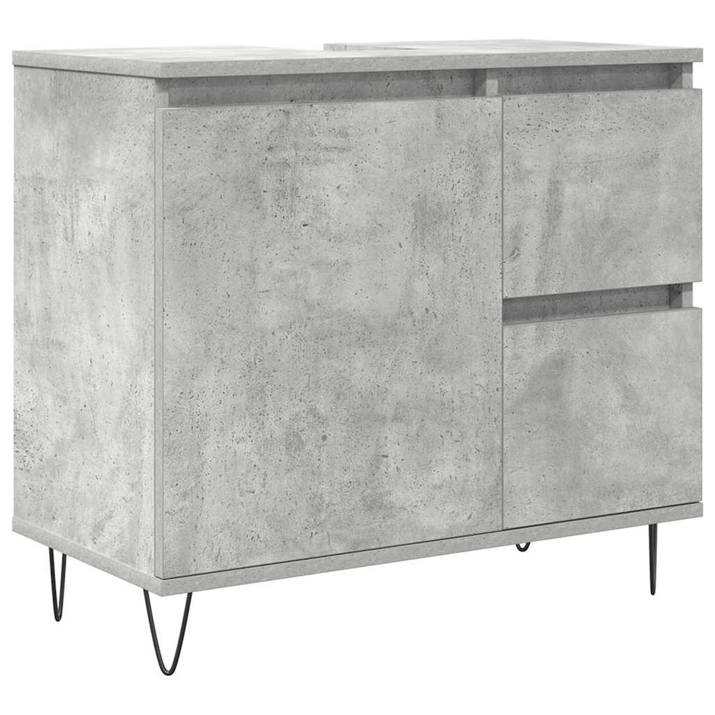 Set Mobili da Bagno 3 pz Grigio Cemento in Legno Multistrato 3324956