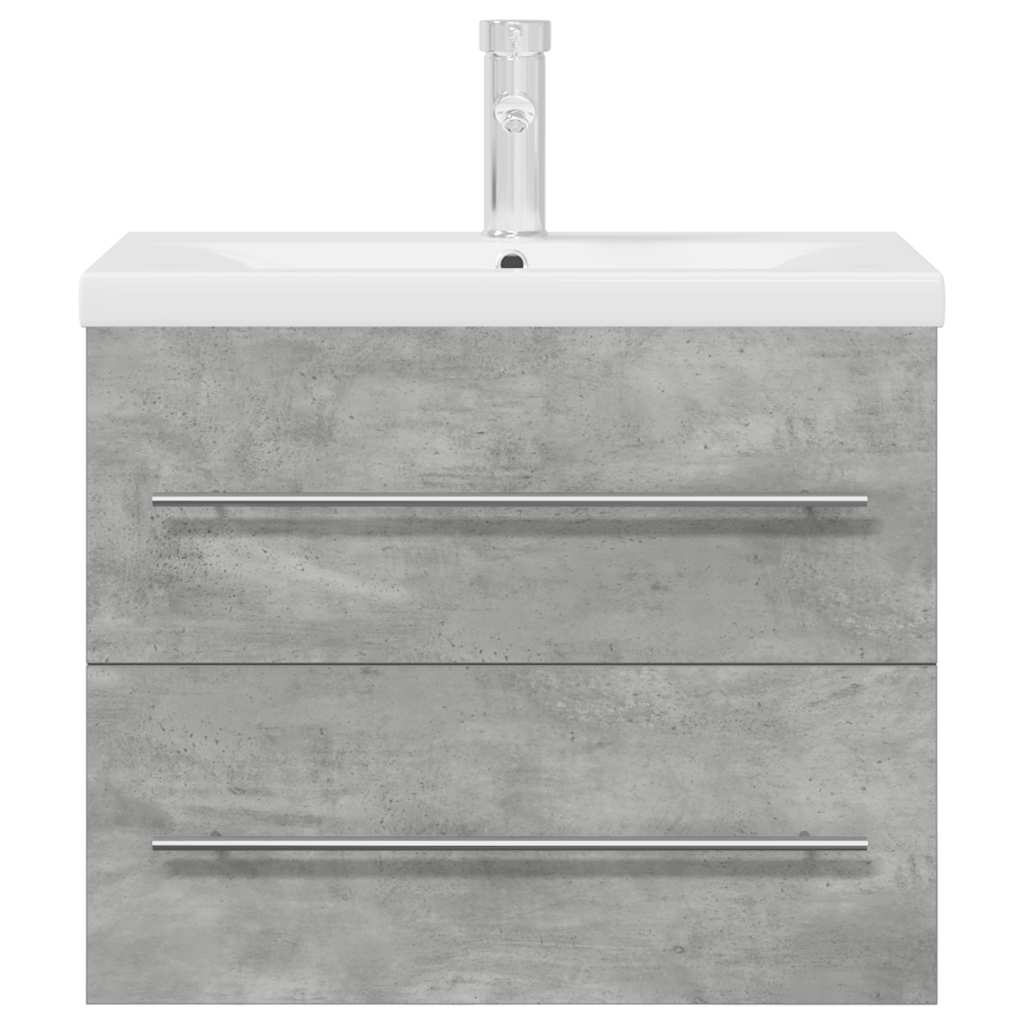 Set Mobili da Bagno 2 pz Grigio Cemento in Legno Multistrato 3324961