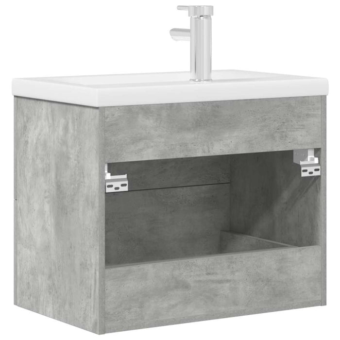 Set Mobili da Bagno 2 pz Grigio Cemento in Legno Multistrato 3324961