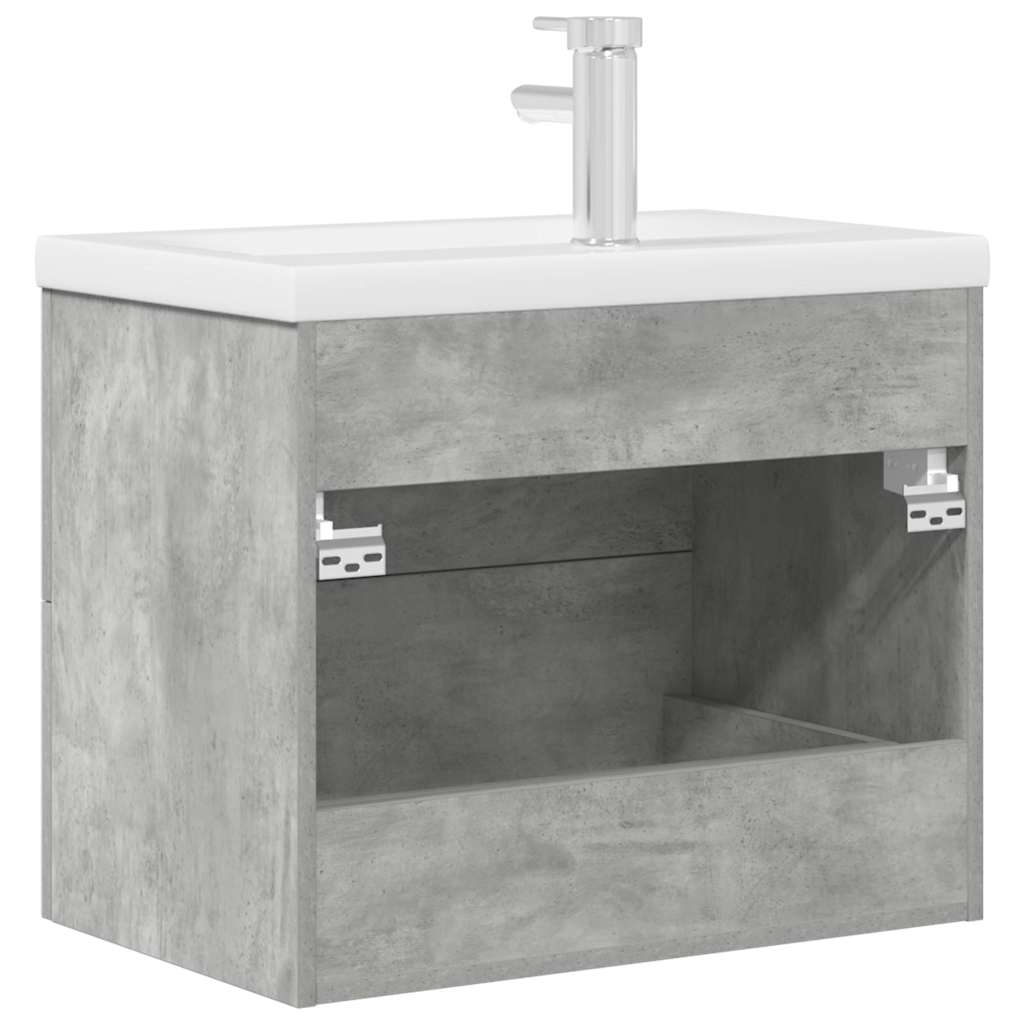 Set Mobili da Bagno 2 pz Grigio Cemento in Legno Multistrato 3324961