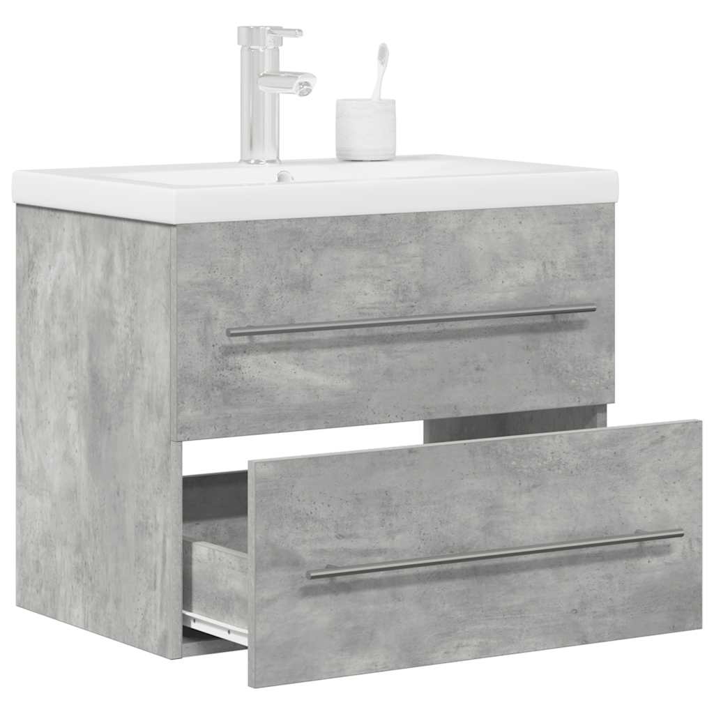 Set Mobili da Bagno 2 pz Grigio Cemento in Legno Multistrato 3324961