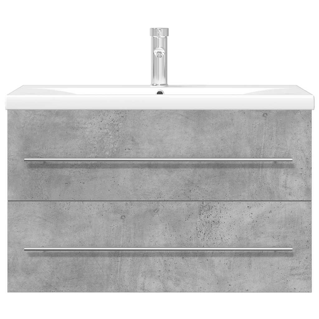 Set Mobili da Bagno 2 pz Grigio Cemento in Legno Multistrato 3324962