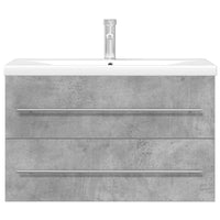 Set Mobili da Bagno 2 pz Grigio Cemento in Legno Multistrato 3324962