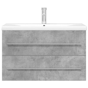 Set Mobili da Bagno 2 pz Grigio Cemento in Legno Multistrato 3324962
