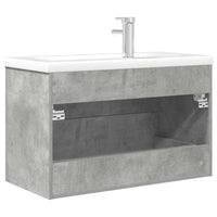 Set Mobili da Bagno 2 pz Grigio Cemento in Legno Multistrato 3324962