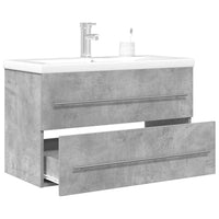 Set Mobili da Bagno 2 pz Grigio Cemento in Legno Multistrato 3324962