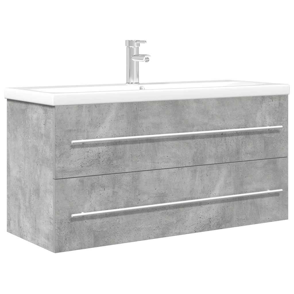 Set Mobili da Bagno 2 pz Grigio Cemento in Legno Multistrato 3324963